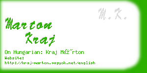 marton kraj business card